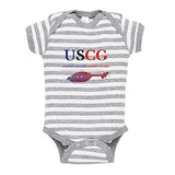 Uscg United States Coast Guard Baby Kid Stripe Fine Jersey Bodysuit
