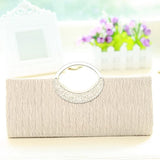 Fashion Road Womens Luxury Evening Wedding Party Purse Clutch Rhinestone Satin Pleated Handbag