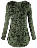 SeSe Code Women's Casual Long Sleeve Crew Neck Form Fitting Velvet Vintage Tunic Top(FBA)