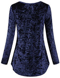 SeSe Code Women's Casual Long Sleeve Crew Neck Form Fitting Velvet Vintage Tunic Top(FBA)