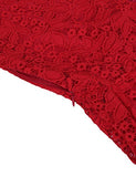 HNNATTA Juniors' Floral Lace 3/4 Sleeve A Line Round Neck Pleated Swing Cocktail Party Dress
