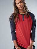 Rebel Canyon Young Men's Long Sleeve Cotton Baseball Henley Top