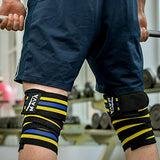 Mava Sports Knee Wraps (Pair) for Cross Training WODs,Gym Workout,Weightlifting,Fitness & Powerlifting - Knee Straps for Squats - For Men & Women- 72"-Compression & Elastic Support