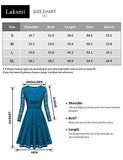 Laksmi Womens Elegant Floral Lace Long Sleeve Fit and Flare A Line Dress