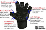 Weightlifting Gloves with 18-inch Wrist Wrap Support for Workout, Gym and Fitness Training - Best for Men and Women Who Love Weight Lifting - Leather ZED Black