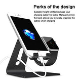 [Updated Solid Version] OMOTON 2 in 1 Universal Desktop Cell Phone Stand and Apple Watch Stand, Advanced 4mm Thickness Aluminum Stand Holder for iPhone and Apple Watch (Both 38mm & 42mm)