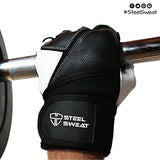 Weightlifting Gloves with 18-inch Wrist Wrap Support for Workout, Gym and Fitness Training - Best for Men and Women Who Love Weight Lifting - Leather ZED Black