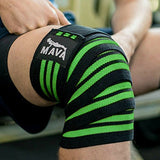 Mava Sports Knee Wraps (Pair) for Cross Training WODs,Gym Workout,Weightlifting,Fitness & Powerlifting - Knee Straps for Squats - For Men & Women- 72"-Compression & Elastic Support