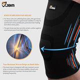 JBM Adult GYM Knee Braces Support Compression Sleeve Patella Wrap Band Knee Stabilizer Safe Pain Relief for Weightlifting Power Lifting Fitness Exercise Badminton Running Climbing Cycling Biking