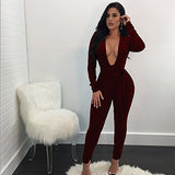 Longwu Women's Sexy Sparkly V Neck Long Sleeve Party Clubwear Bandage Romper Jumpsuit