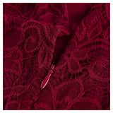 Miusol Women's Vintage Off Shouler Floral Lace Long Sleeve Formal Maxi Dress