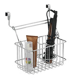 mDesign Over-Cabinet Hair Care Tools Basket for Hair Dryer, Flat Iron, Curling Wand, Straightener - Chrome