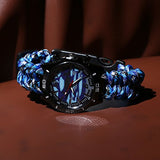 Survival Bracelet Watch, Men & Women Emergency Survival Watch with Paracord/Whistle/Fire Starter/Scraper/Compass and Thermometer, 6 in 1 Multifunctional Outdoor Gear