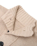 MIEDEON Mens Casual Stand Collar Cable Knitted Button Down Cardigan Sweater