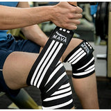 Mava Sports Knee Wraps (Pair) for Cross Training WODs,Gym Workout,Weightlifting,Fitness & Powerlifting - Knee Straps for Squats - For Men & Women- 72"-Compression & Elastic Support