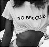 Womens Teen Girls O Neck Short Sleeve NO BRA CLUB Crop Top Cotton T-shirts