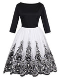 KILLREAL Women's Vintage Sleeveless Floral Organza Cocktail Homecoming Dress