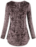 SeSe Code Women's Casual Long Sleeve Crew Neck Form Fitting Velvet Vintage Tunic Top(FBA)
