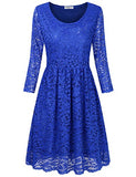 HNNATTA Juniors' Floral Lace 3/4 Sleeve A Line Round Neck Pleated Swing Cocktail Party Dress