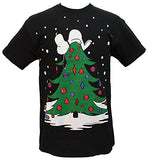 Peanuts Men's Snoopy Sleeping On Christmas Tree Holiday T-Shirt