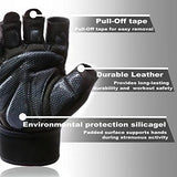 Workout Gloves with Wrist Wrap Support for Weightlifting, Training , CrossFit , Fitness.Anti-Slip Breathable Fabric - best Weight Lifting Gym Gloves（Pair）