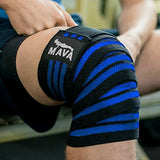 Mava Sports Knee Wraps (Pair) for Cross Training WODs,Gym Workout,Weightlifting,Fitness & Powerlifting - Knee Straps for Squats - For Men & Women- 72"-Compression & Elastic Support