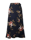 Yonala Womens Boho Floral Tie Up Waist Summer Beach Wrap Cover Up Maxi Skirt