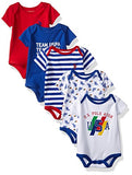 U.S. Polo Assn. Baby Boys' 5 Piece Interlock Bodysuit Set