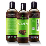 Organic Castor Oil By Sky Organics 16oz: Cold-Pressed, 100% Pure, Hexane-Free Castor Oil - Moisturizing & Healing, For Dry Skin, Hair Growth - For Skin, Hair Care, Eyelashes - Caster Oil
