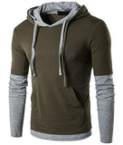 Guoji Men's Casual Slim Fit Long Sleeve T-Shirt With Hooded/Hoodies Tops