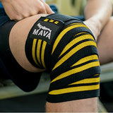 Mava Sports Knee Wraps (Pair) for Cross Training WODs,Gym Workout,Weightlifting,Fitness & Powerlifting - Knee Straps for Squats - For Men & Women- 72"-Compression & Elastic Support