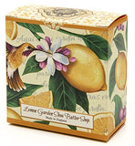 Lemon Citrus, Luxury Round, Beautifully Scented Shea Butter Soap Bar, Made in England, Triple Milled. Environmentally Friendly (Green). 3.5oz.