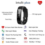 Today 50% Off! Fitness Watch,Fitness Tracker,Letufit Plus Activity Tracker With Heart Rate Monitor,Step Counter,GPS Tracker,Waterproof Smart Wristband for Android and Ios