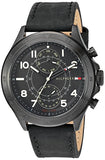 Tommy Hilfiger Men's Quartz Resin and Leather Casual Watch, Color:Black (Model: 1791345)