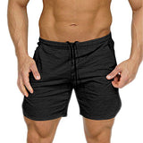 Men's Gym Workout Shorts Running Short Pants Fitted Training Bodybuilding Jogger With Zipper Pockets 3 Colors