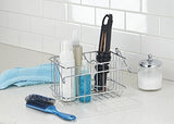 mDesign Over-Cabinet Hair Care Tools Basket for Hair Dryer, Flat Iron, Curling Wand, Straightener - Chrome