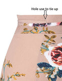 Yonala Womens Boho Floral Tie Up Waist Summer Beach Wrap Cover Up Maxi Skirt