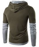 Guoji Men's Casual Slim Fit Long Sleeve T-Shirt With Hooded/Hoodies Tops