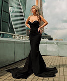 Missord Strapless Asymmetric Slit Front wedding evening party Maxi Dress