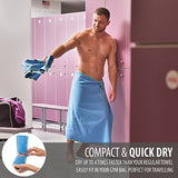 Set of 3 Microfiber Towels - Best For Gym, Sports, Travel, Camp, Outdoor - Quick Dry / Absorbent / Antimicrobial / Compact / Lightweight - Gift Toiletry Bag
