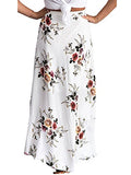 Yonala Womens Boho Floral Tie Up Waist Summer Beach Wrap Cover Up Maxi Skirt