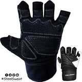 Weightlifting Gloves with 18-inch Wrist Wrap Support for Workout, Gym and Fitness Training - Best for Men and Women Who Love Weight Lifting - Leather ZED Black