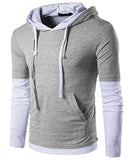 Guoji Men's Casual Slim Fit Long Sleeve T-Shirt With Hooded/Hoodies Tops