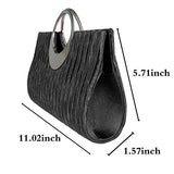 Fashion Road Womens Luxury Evening Wedding Party Purse Clutch Rhinestone Satin Pleated Handbag