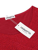 HNNATTA Juniors' Floral Lace 3/4 Sleeve A Line Round Neck Pleated Swing Cocktail Party Dress