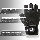 Workout Gloves with Wrist Wrap Support for Weightlifting, Training , CrossFit , Fitness.Anti-Slip Breathable Fabric - best Weight Lifting Gym Gloves（Pair）