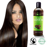 Organic Castor Oil By Sky Organics 16oz: Cold-Pressed, 100% Pure, Hexane-Free Castor Oil - Moisturizing & Healing, For Dry Skin, Hair Growth - For Skin, Hair Care, Eyelashes - Caster Oil