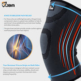 JBM Adult GYM Knee Braces Support Compression Sleeve Patella Wrap Band Knee Stabilizer Safe Pain Relief for Weightlifting Power Lifting Fitness Exercise Badminton Running Climbing Cycling Biking