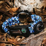 Survival Bracelet Watch, Men & Women Emergency Survival Watch with Paracord/Whistle/Fire Starter/Scraper/Compass and Thermometer, 6 in 1 Multifunctional Outdoor Gear
