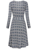 MOOSUNGEEK Women's Vintage V Neck A Line Wrap Dress with Belt(Sold Guaranteed for Quality and Delivery)
